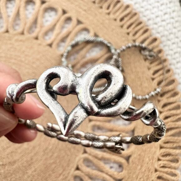 Alex & Ani Set of 3 Evolution of Heart Milkweed Forest Blessing Wrap Bracelets - Picture 8 of 8